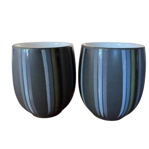 Denby-Langley Jet Stripes Pattern Mugs Set 2 Discontinued Replacements Additions - Picture 4 of 16